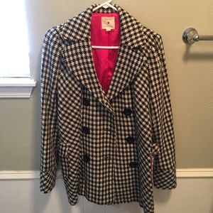 Black and white peacoat